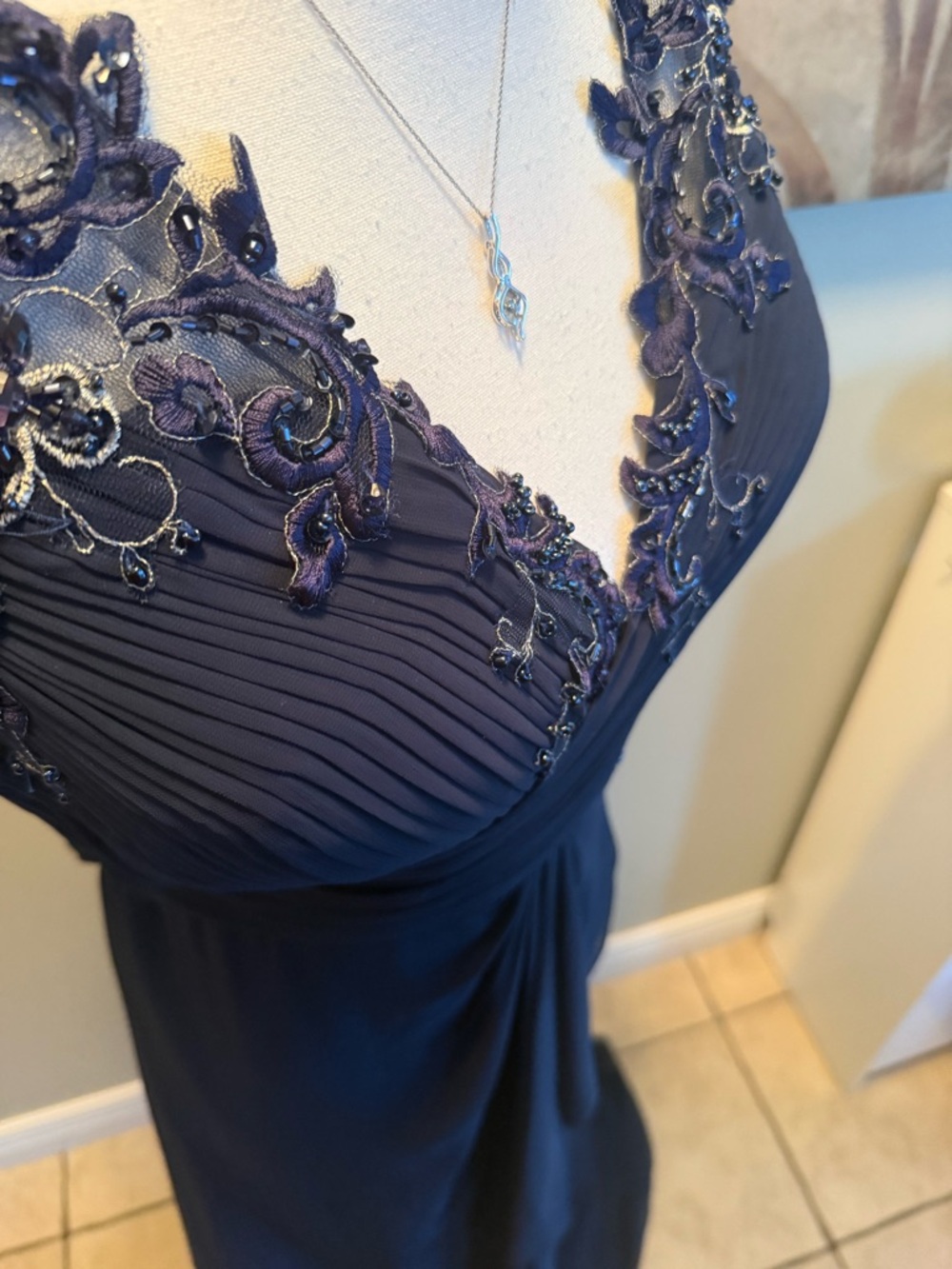 Alyce Paris  Navy Prom /Evening Dress with Beaded Embellishment